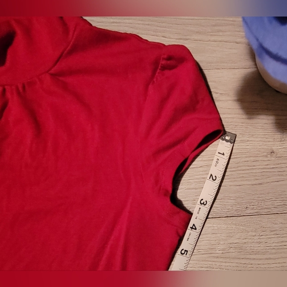 Express Red Cap Sleeve Turtleneck Blouse, Women's Small (S) - Picture 4 of 11